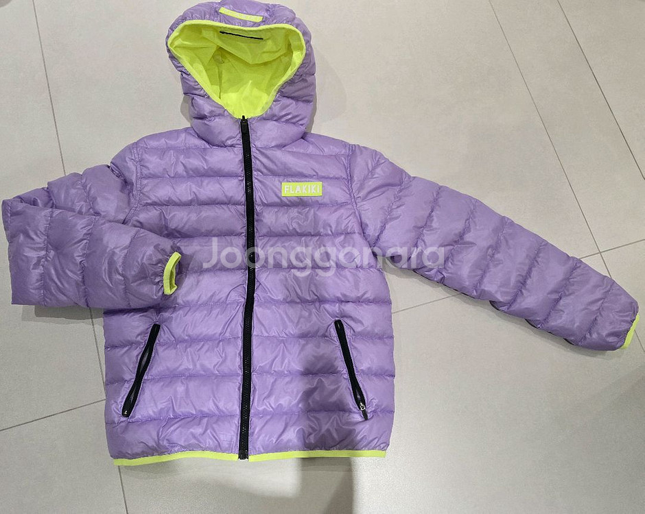 플라키키 퍼플 패딩 12y+패딩크로스백 새상품--2