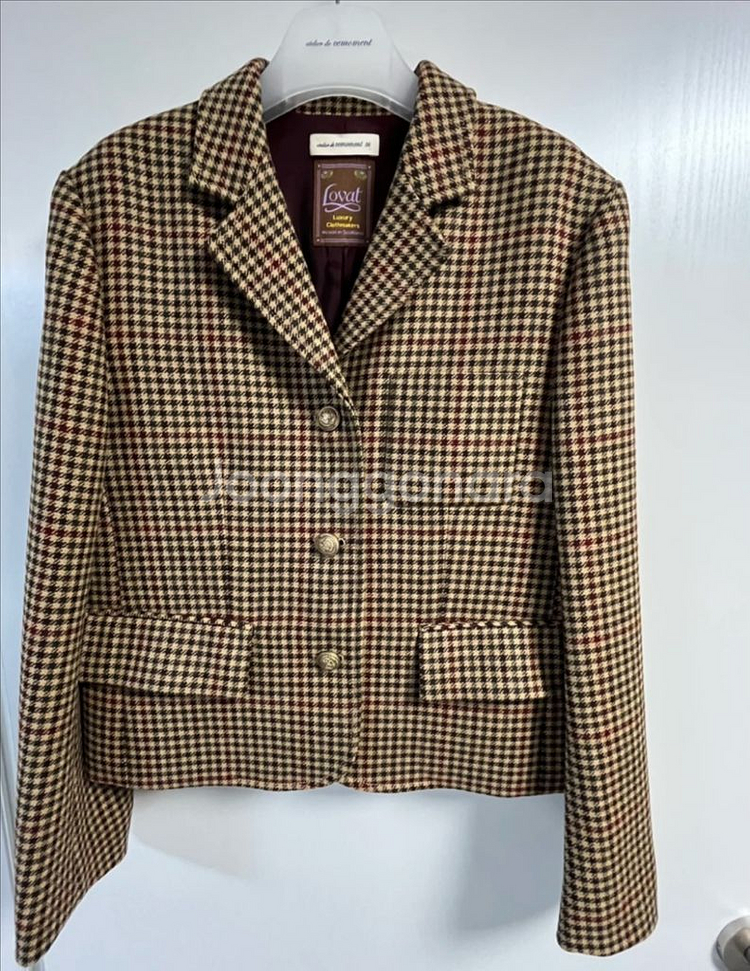 (새상품) 아뜰리에 드 쎄모먼 Lovat 체크 자켓--3