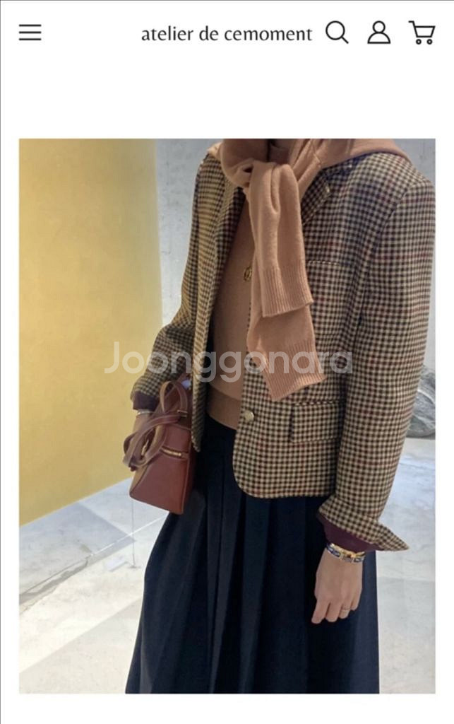 (새상품) 아뜰리에 드 쎄모먼 Lovat 체크 자켓--4