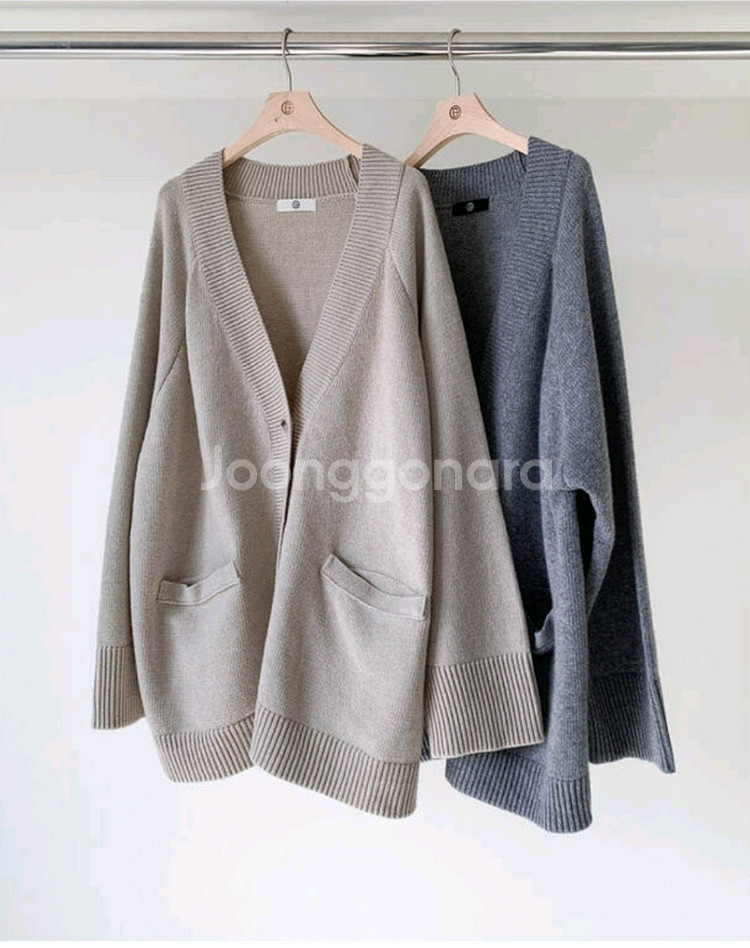 곰부인네 밤비올라 위키드 포켓가디건(그레이)--5