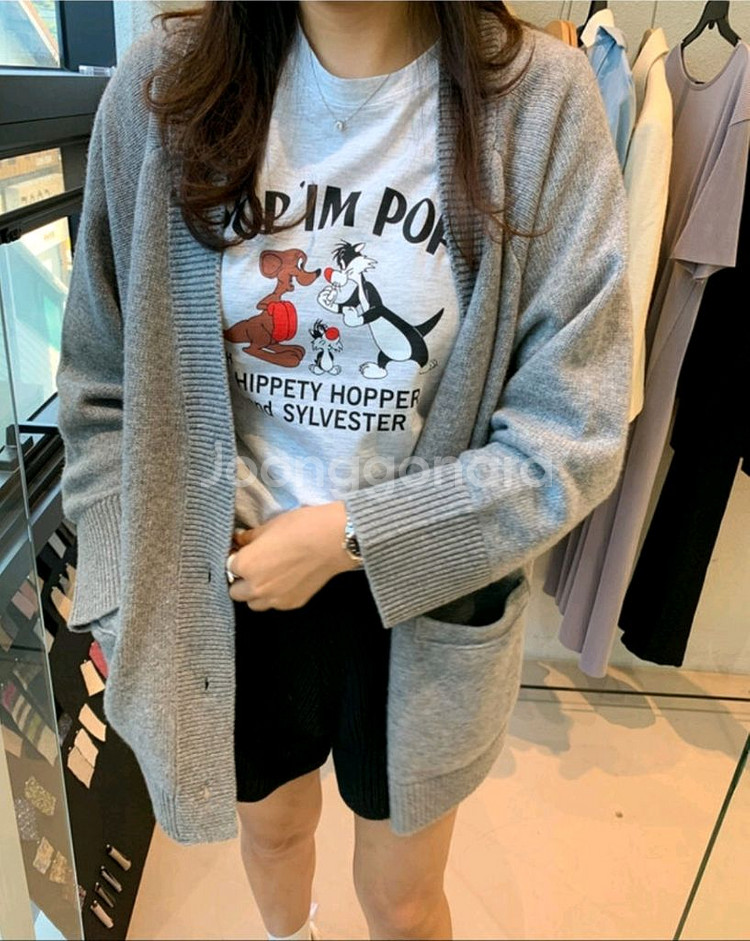 곰부인네 밤비올라 위키드 포켓가디건(그레이)--0