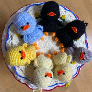 뜨개인형 오리 키링