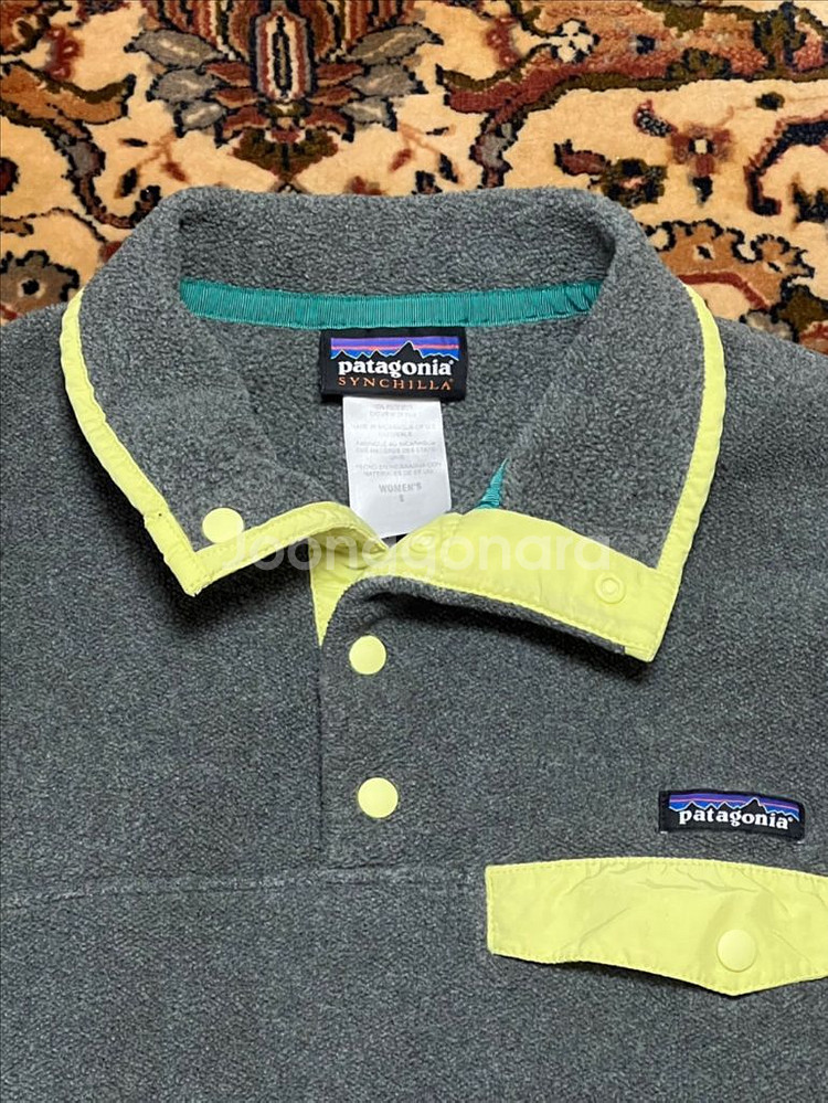 파타고니아 신칠라 그레이/옐로우 후리스 우먼스S--5