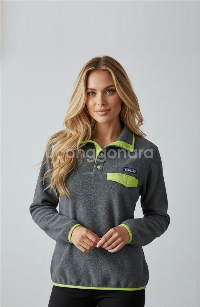 파타고니아 신칠라 그레이/옐로우 후리스 우먼스S--7