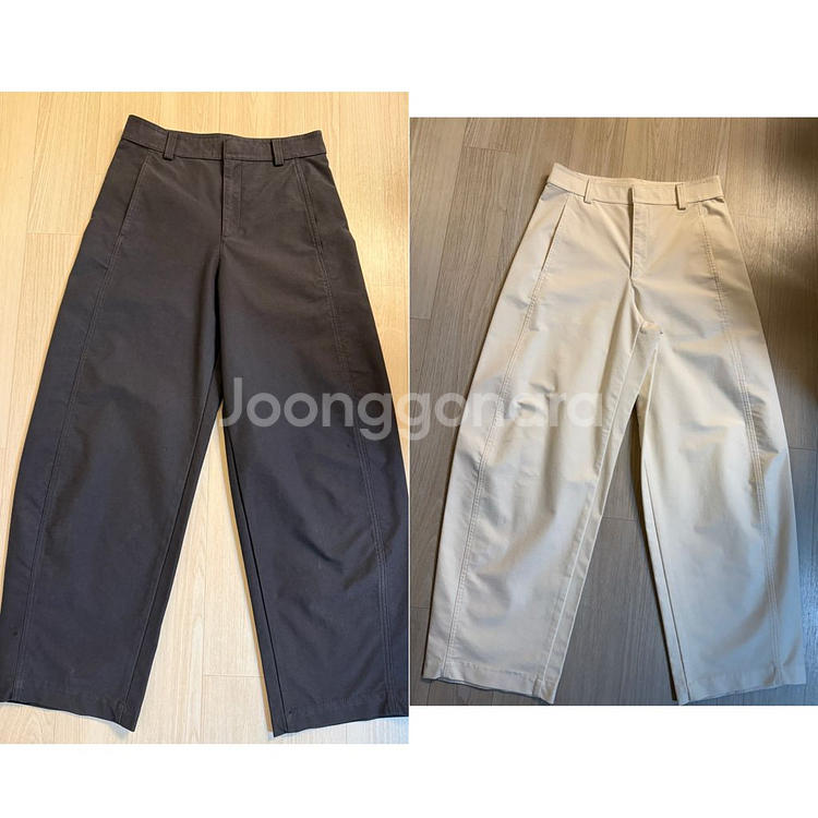 유니클로 저지배럴레그팬츠 블랙,크림m일괄--0