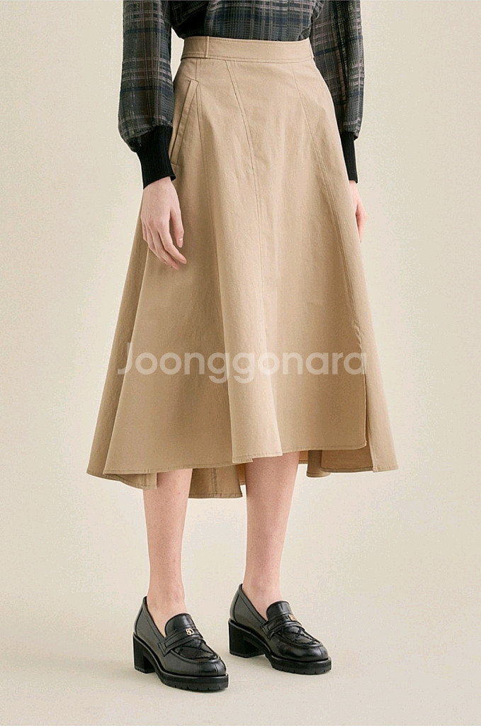 SJSJ 언밸런스플레어스커트 랑방 타임 마인 더캐시미어--2