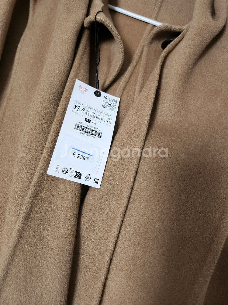 자라 ZW 울 더블 페이스드 코트 XS-s--9