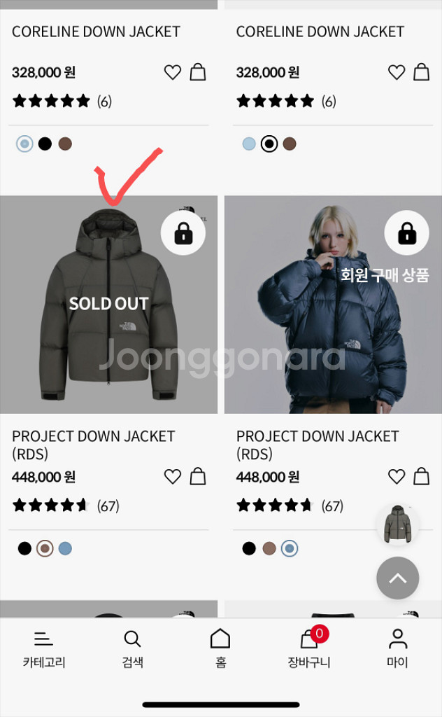 (벤투스 상위버전)노스페이스 프로젝트 다운 자켓--5