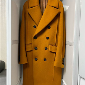 우영미 오렌지 오버핏 더블 코트 46사이즈