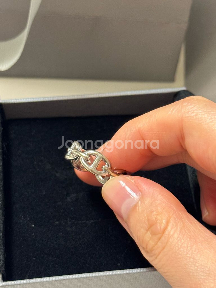 18K 에르메* 샹달 디자인 반지 화이트골드 14호--1