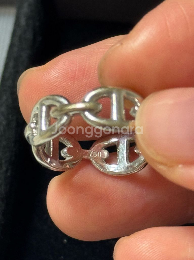 18K 에르메* 샹달 디자인 반지 화이트골드 14호--4