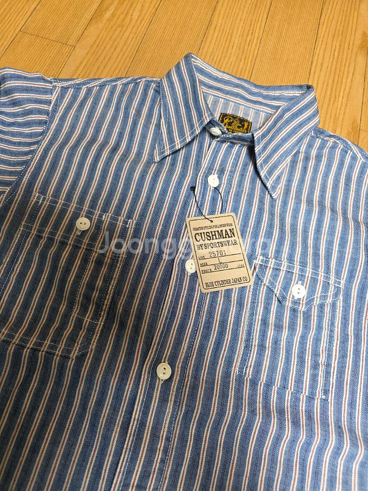 쿠쉬맨 인디고 스트라이프 워크 셔츠 Lot.25701--2