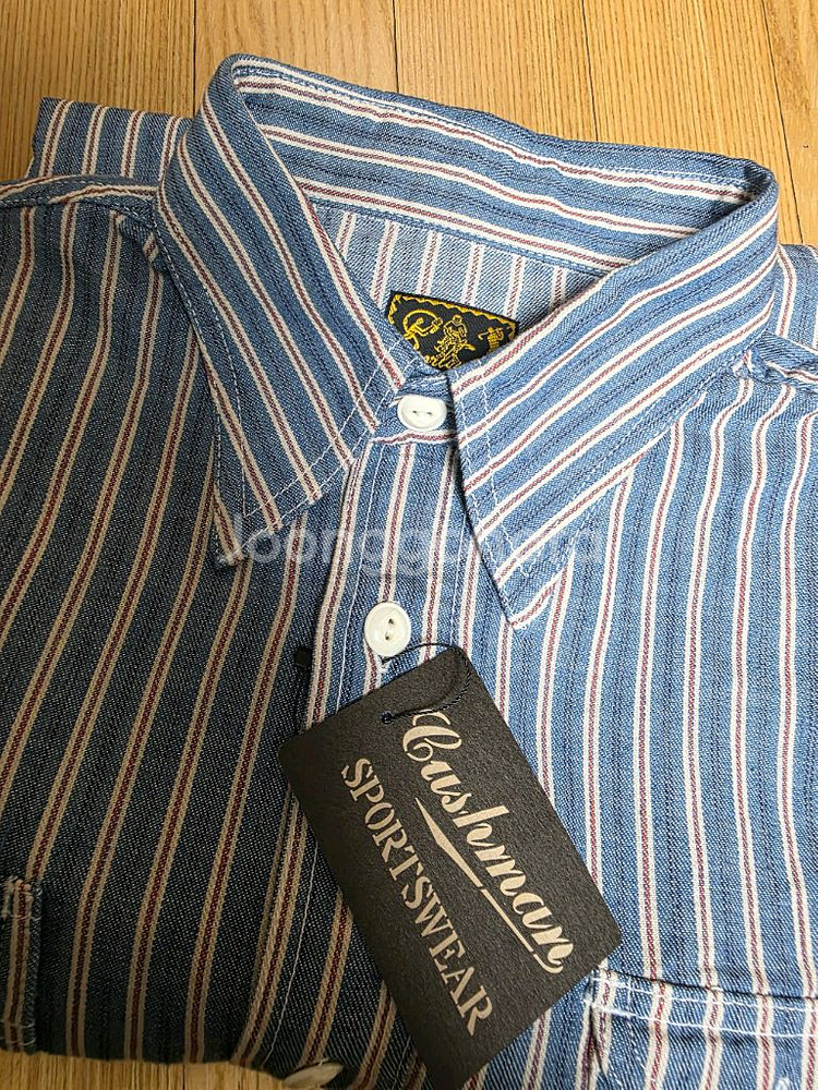 쿠쉬맨 인디고 스트라이프 워크 셔츠 Lot.25701--4