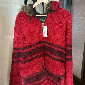 RRL 랄프로렌 레드 플리스 후드 집업 xl 새상품