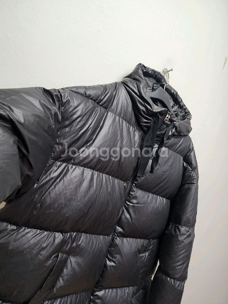 블루 i-d 후드 이중지퍼 루즈핏 패딩--3