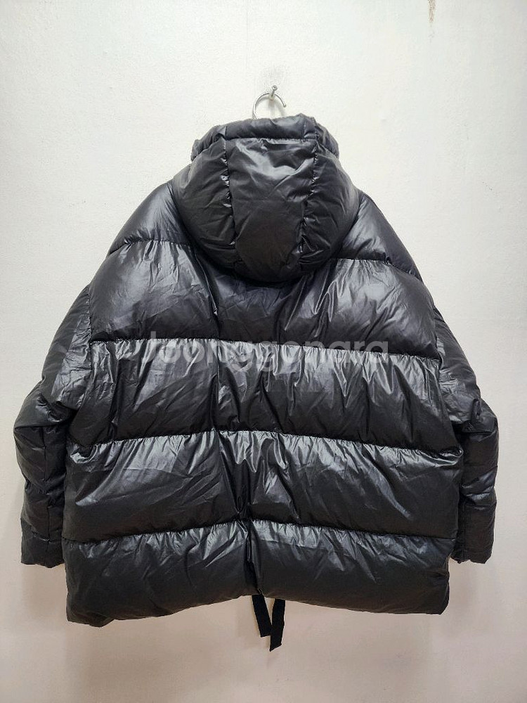 블루 i-d 후드 이중지퍼 루즈핏 패딩--0