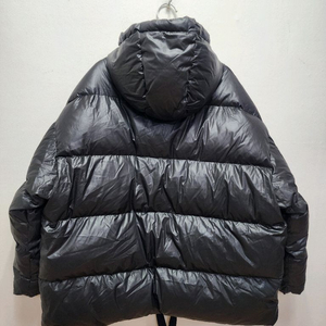 블루 i-d 후드 이중지퍼 루즈핏 패딩