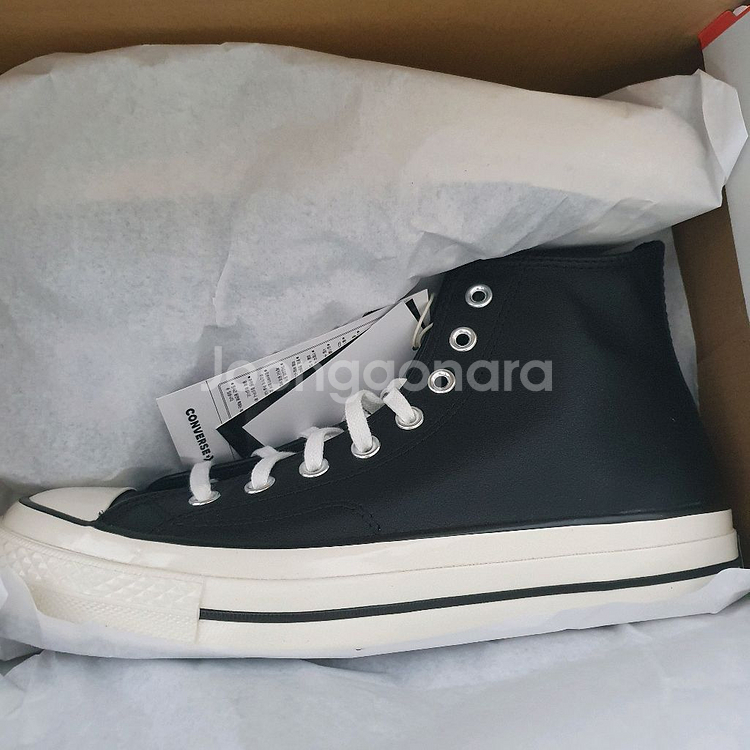 컨버스 척70 레더 하이 블랙 새제품--0