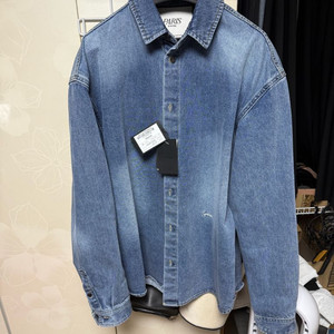 시스템옴므 로고 엠브로이더리 데님 셔츠