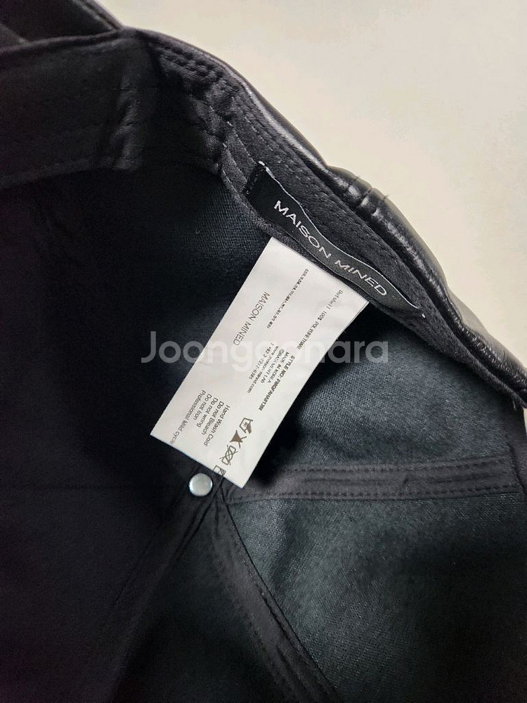 메종미네드 레더 볼캡 블랙--6