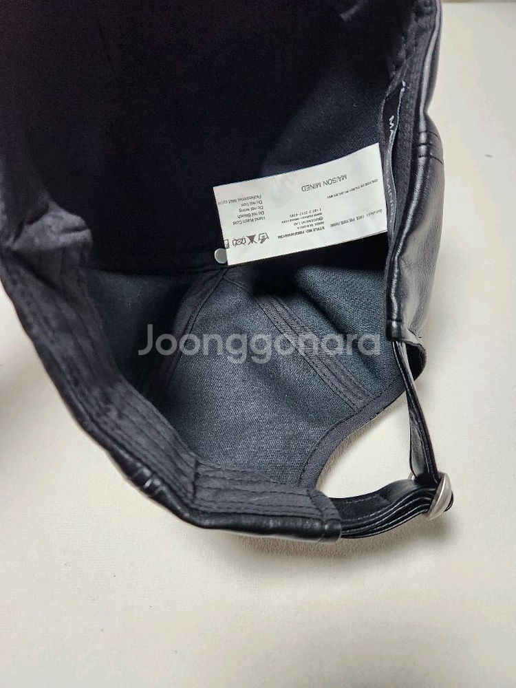 메종미네드 레더 볼캡 블랙--7