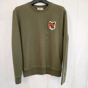 메종키츠네 폭스 패치 맨투맨 L 올리브