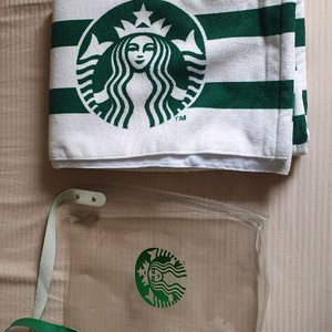 스타벅스 20주년 써머 타월 비치백 세트 그린컬러