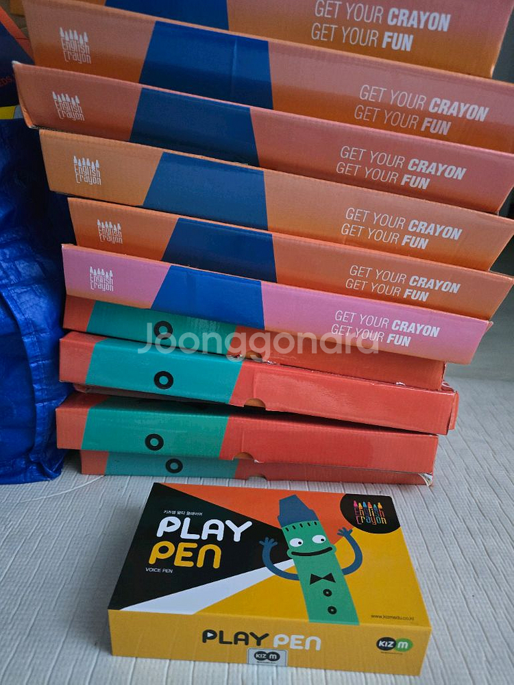 키즈엠 잉글리시 크레용 C단계 12권 + 플레이펜포함--0