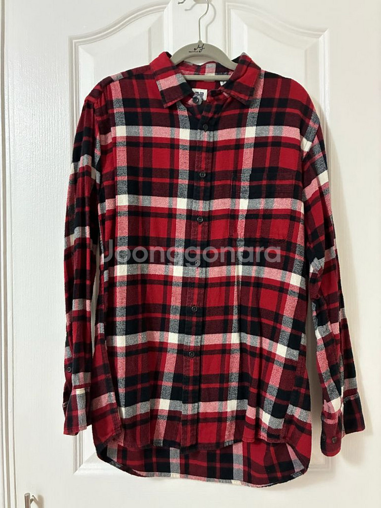 유니클로 남녀공용 체크 셔츠 - M 사이즈--0