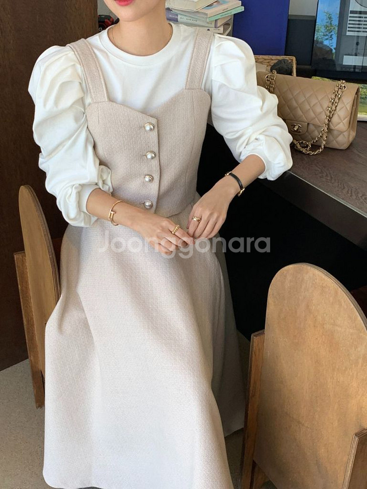 바이씨니 하트트위드베스트&스커트 세트--0