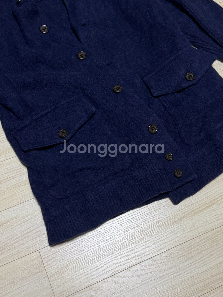 폴로 울 캐시미어 블렌드 네이비 엘보우 패치 가디건 9--5