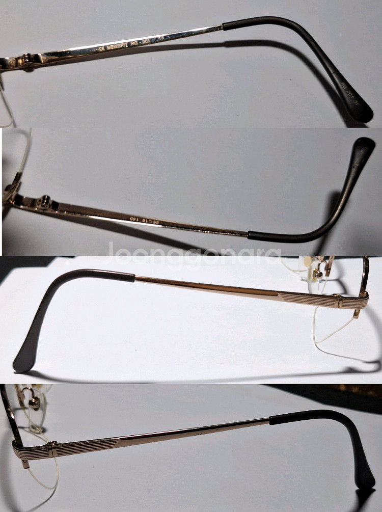 베네피트 RG-001 클래식 골드 반무테 안경 빈티지--6