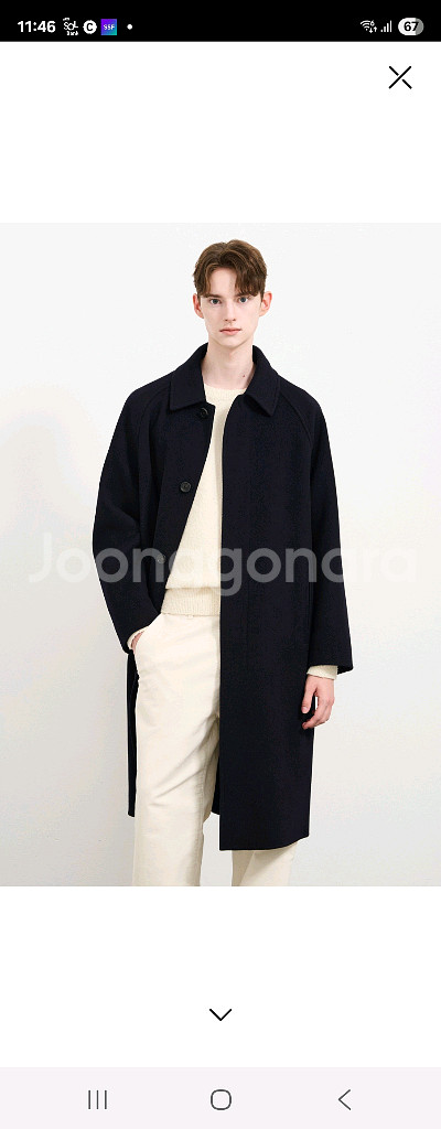 타임옴므 24fw 코트 다크네이비 100사이즈판매--3