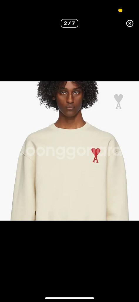 정품 아미 매장판 하트로고 맨투맨--1