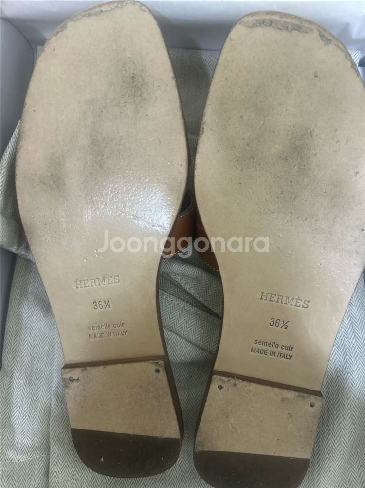 에르메스 오란 슬리퍼 브라운 36.5--2