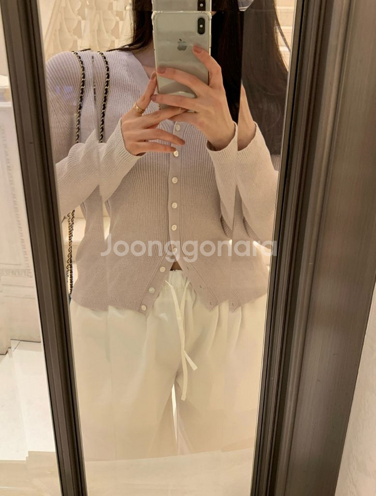 아일 aisle 가디건 새상품 화이트, 라벤더핑크--0