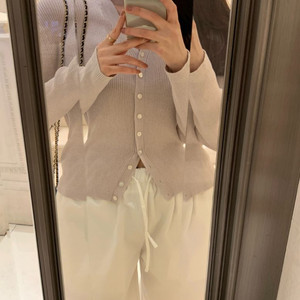 아일 aisle 가디건 새상품 화이트, 라벤더핑크