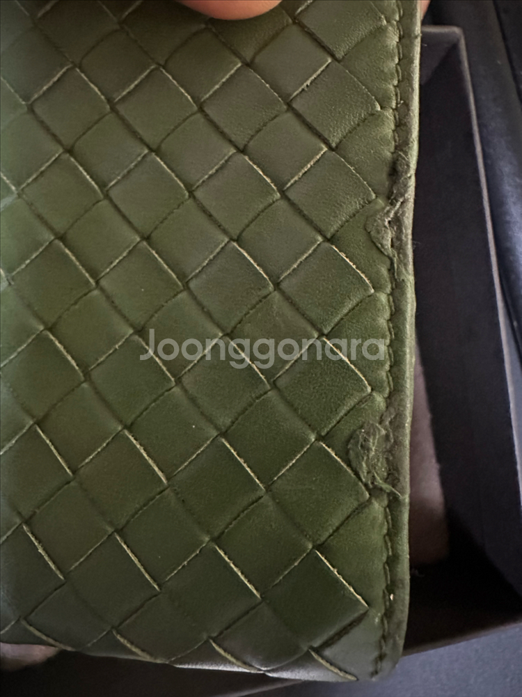 보테가베네타 / 인트레치아토 반지갑 다크그린--1