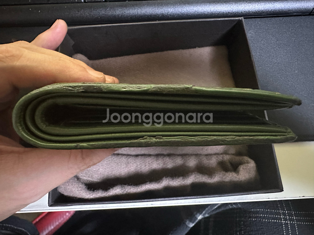 보테가베네타 / 인트레치아토 반지갑 다크그린--4