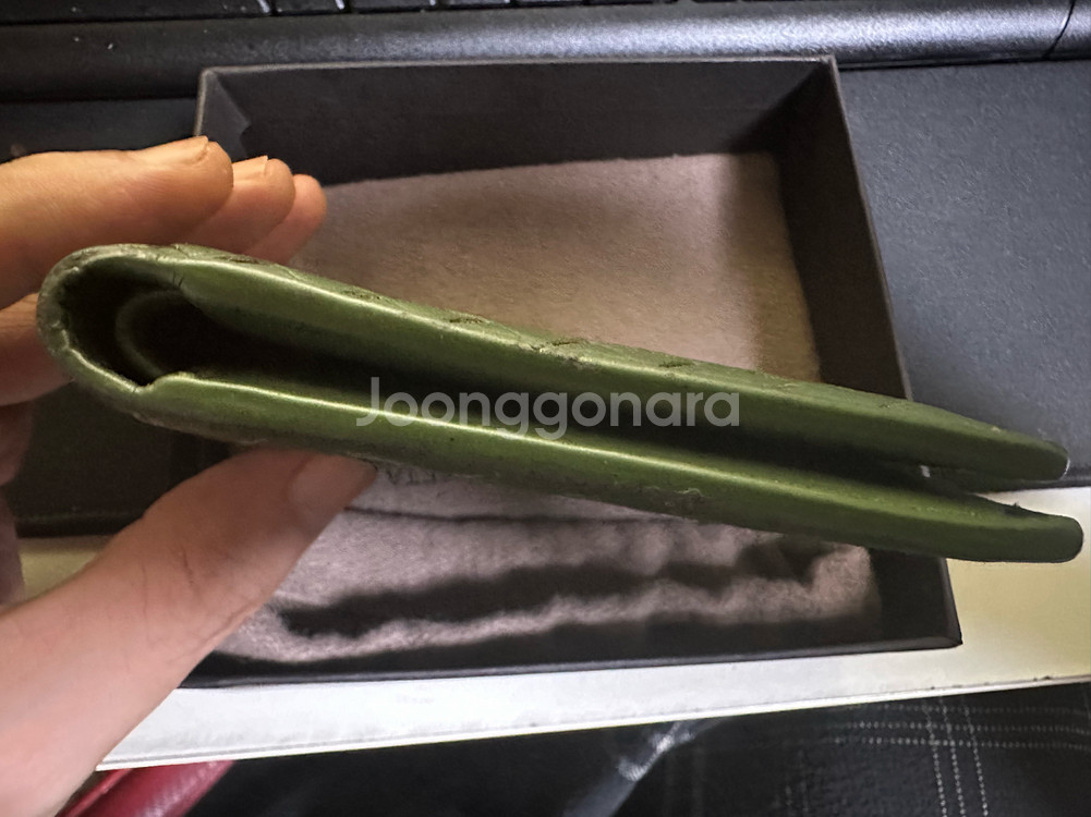 보테가베네타 / 인트레치아토 반지갑 다크그린--3