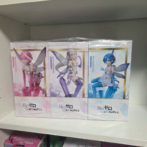 (미개봉) 리제로 람 에밀리아 렘 요정 피규어