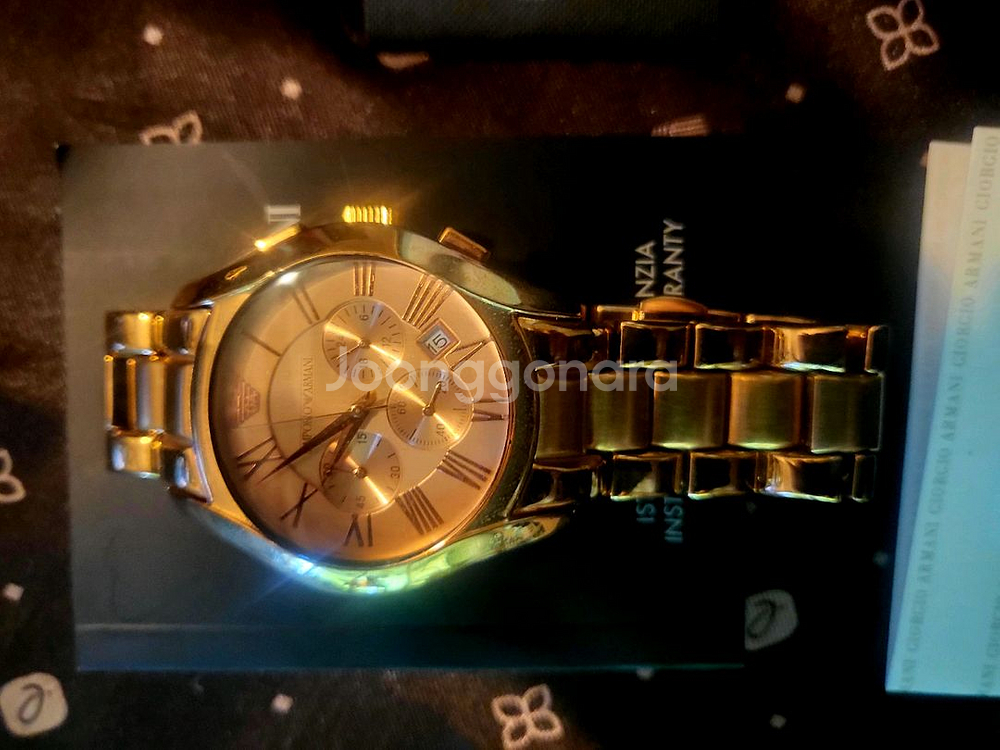 (미사용새제품) 엠포리오아르마니 로즈골드 메탈 남자시계--5