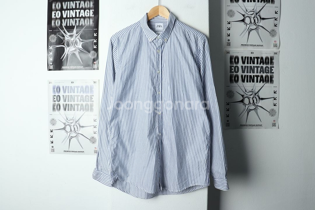 (L-XL) 브랜드빈티지 셔츠 남방 자라 스트라이프--1