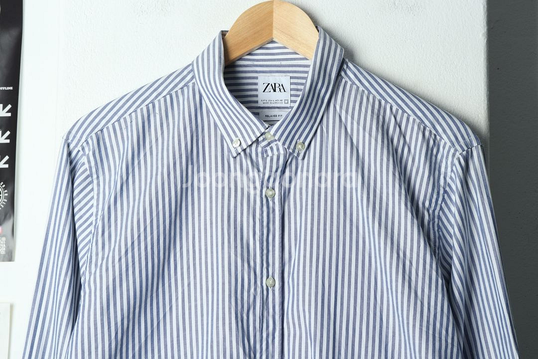 (L-XL) 브랜드빈티지 셔츠 남방 자라 스트라이프--2
