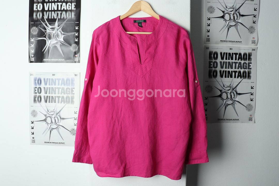 W(L-XL) 폴로 랄프로렌 셔츠 남방 블라우스 린넨--1