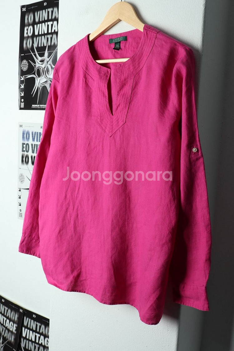 W(L-XL) 폴로 랄프로렌 셔츠 남방 블라우스 린넨--0
