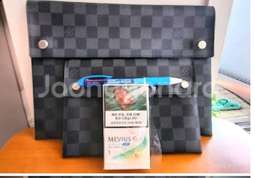 다미에 그라파이트 알파 파우치 클러치 2종세트 정품--5