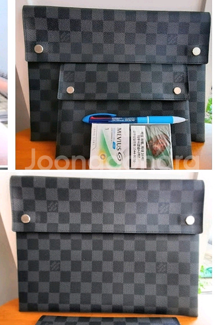 다미에 그라파이트 알파 파우치 클러치 2종세트 정품--4
