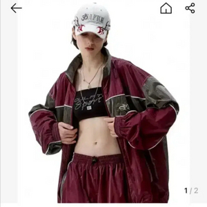 스컬프터 모터 트랙 자켓 L 레드 차콜