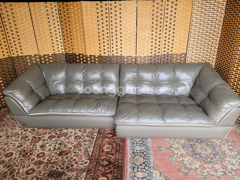 *FENDA*펜다*쎄미카우치* 통가죽 소파*S급--3